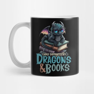 Dragon and Books for Book Lover Mug